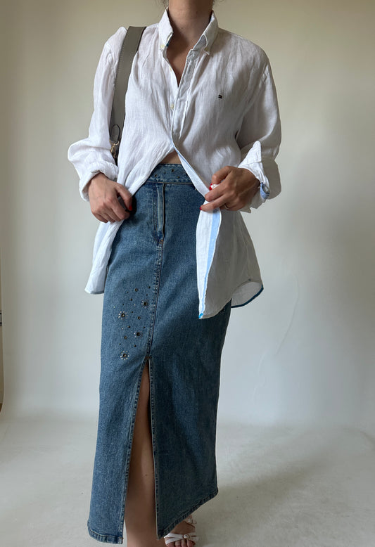 TOMMY HILFIGER linen white shirt