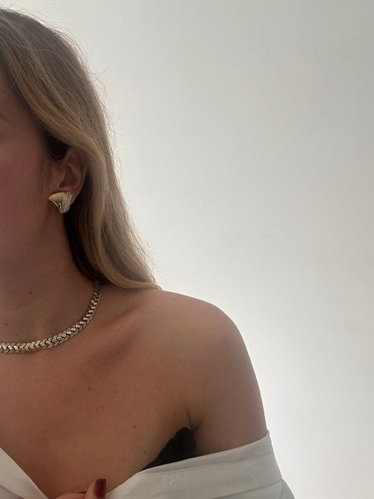 Orecchini ventaglio con strass