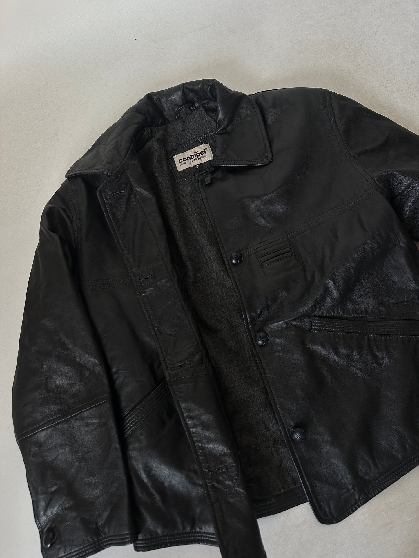 Bomber petite in pelle trapuntato