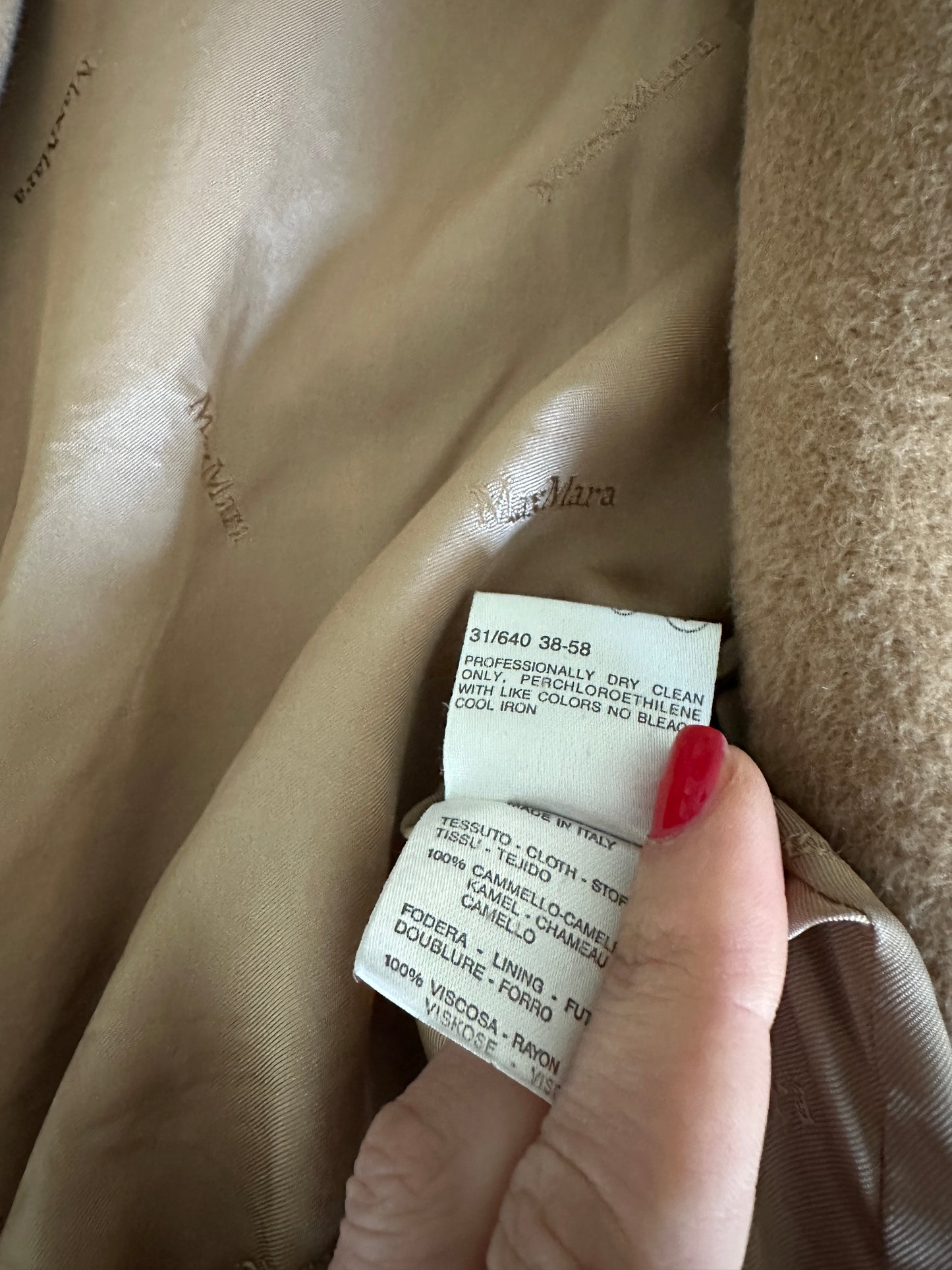 MaxMara pure wool camel petite coat