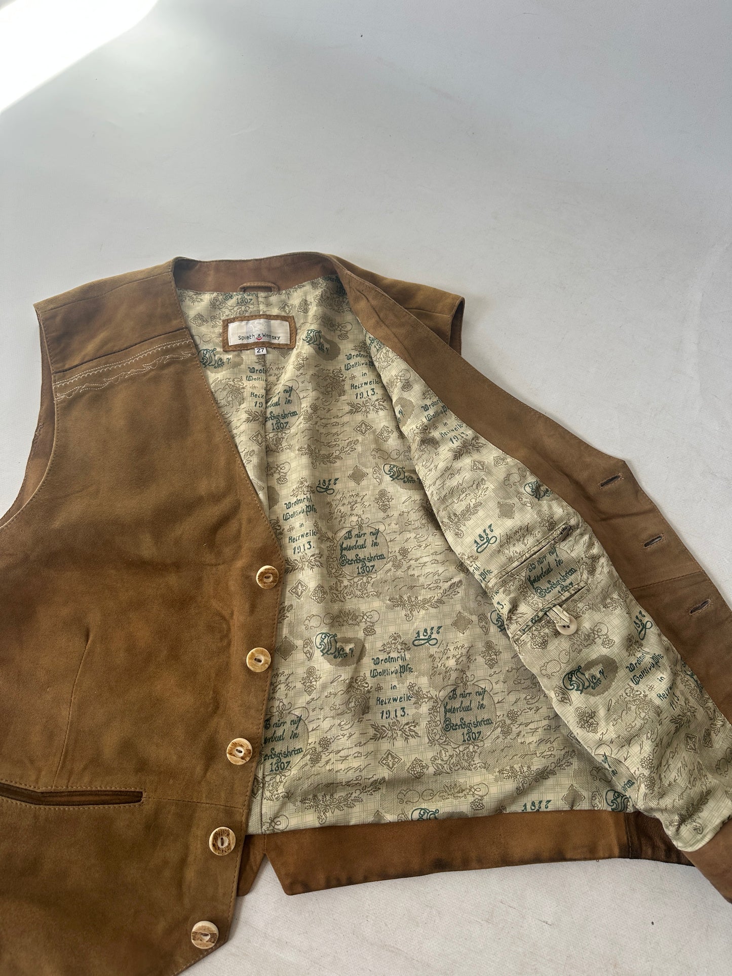 Camel suede vest