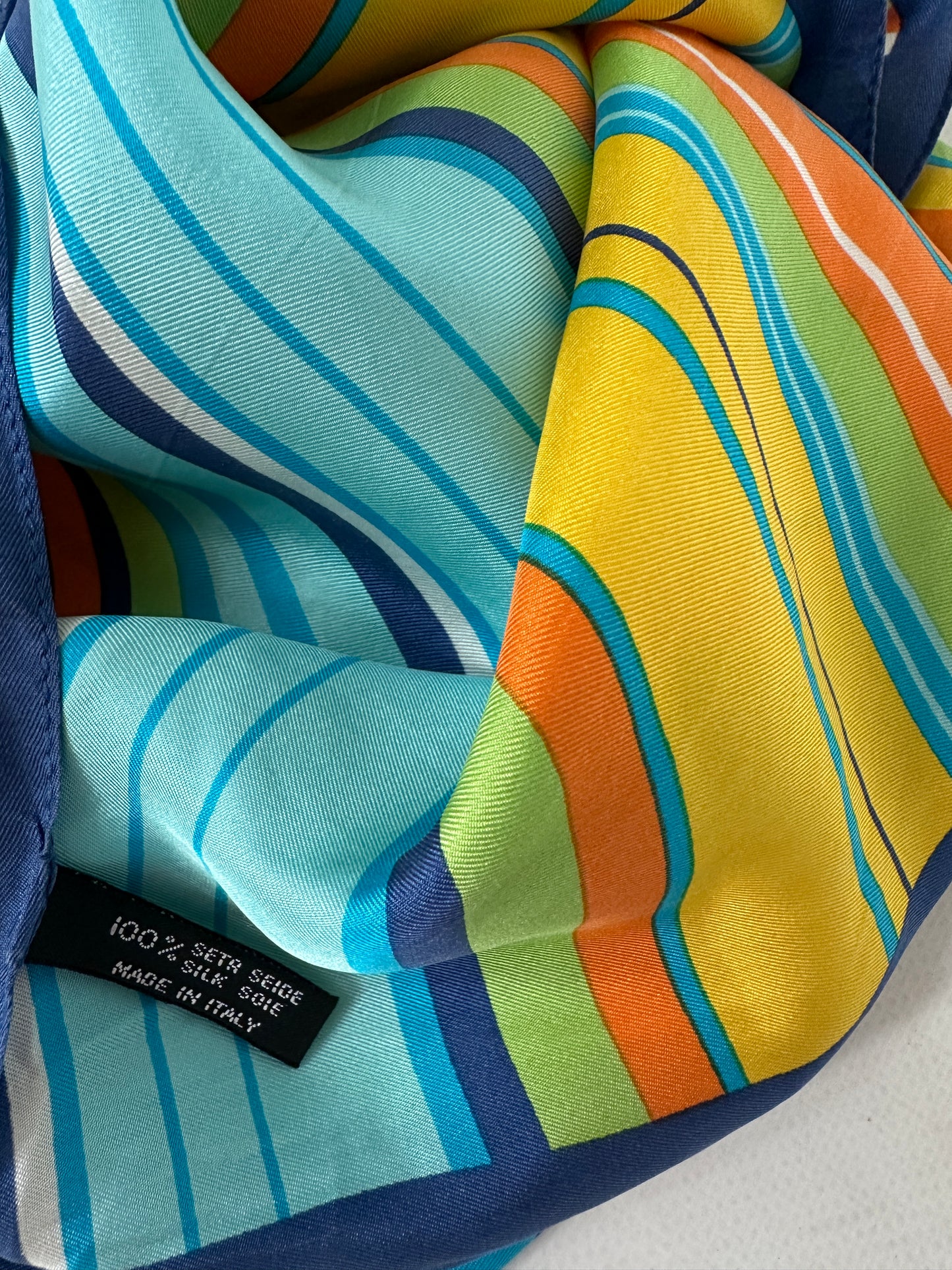 Foulard righe multicolor pura seta