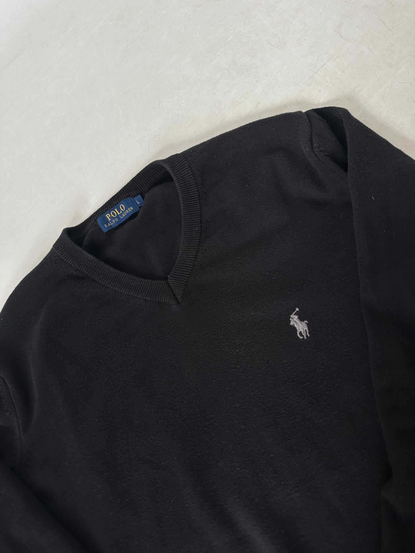 RALPH LAUREN black cotton sweater