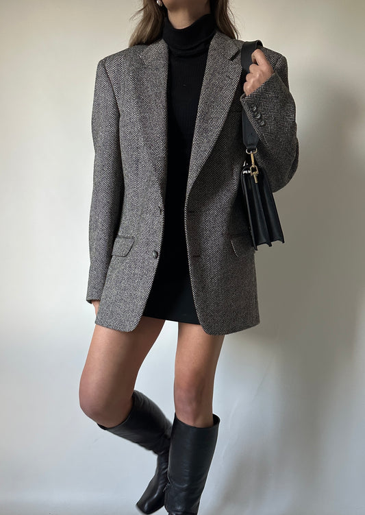 Salt and pepper 100% wool blazer