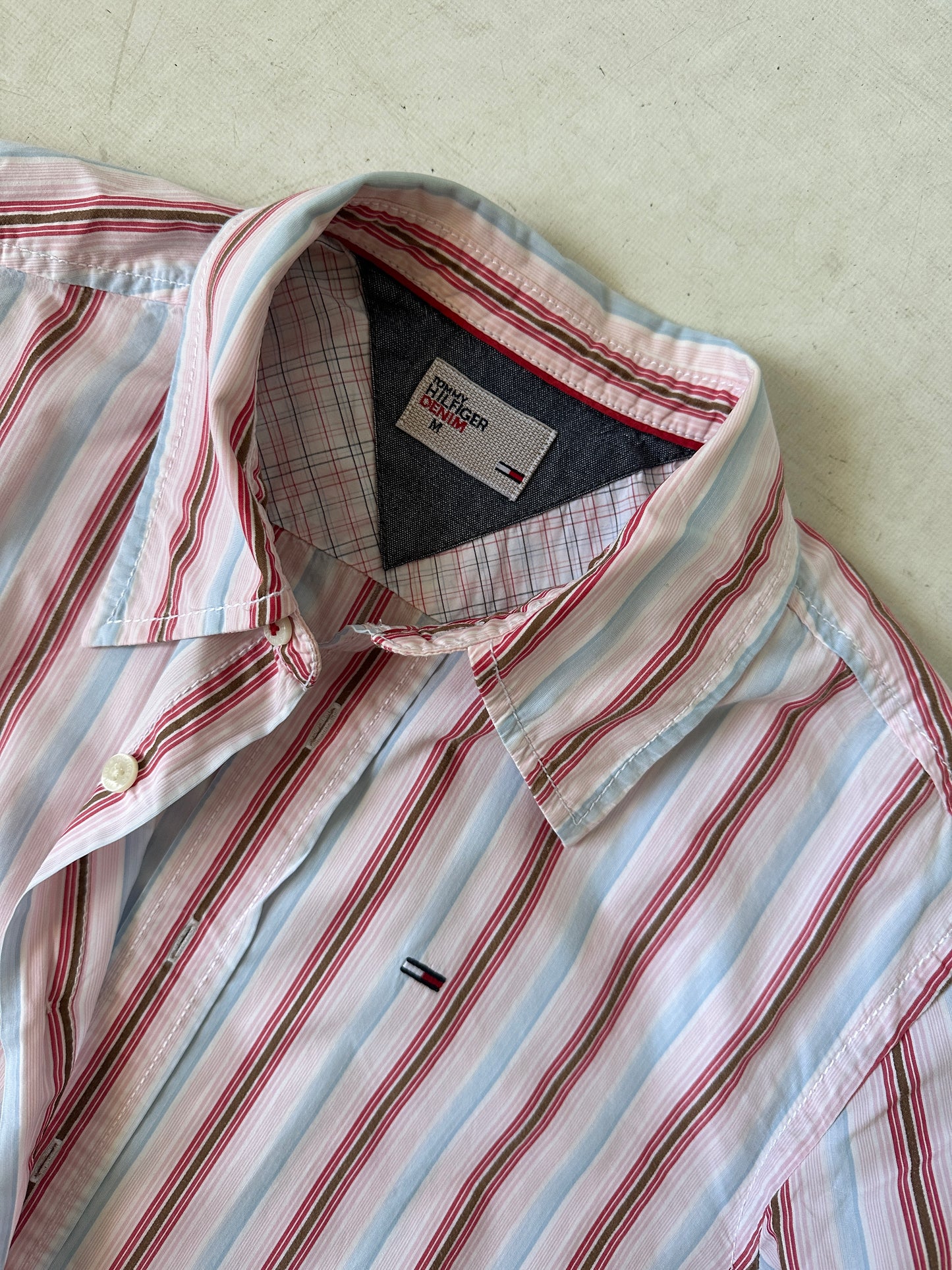 tOMMY HILFIGER pink striped shirt