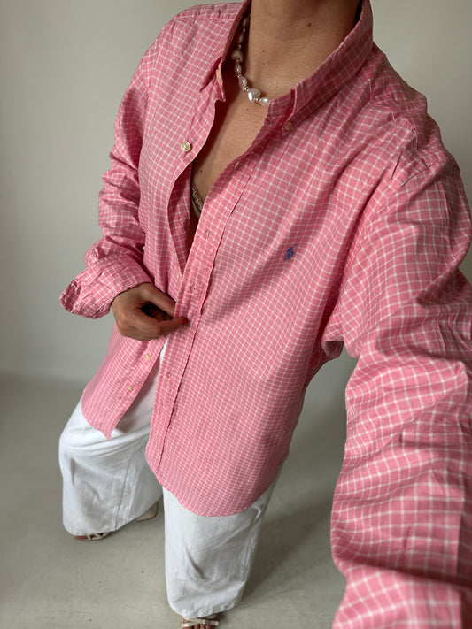RALPH LAUREN vichy pink shirt