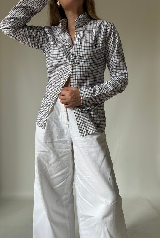 RALPH LAUREN brown vichy shirt