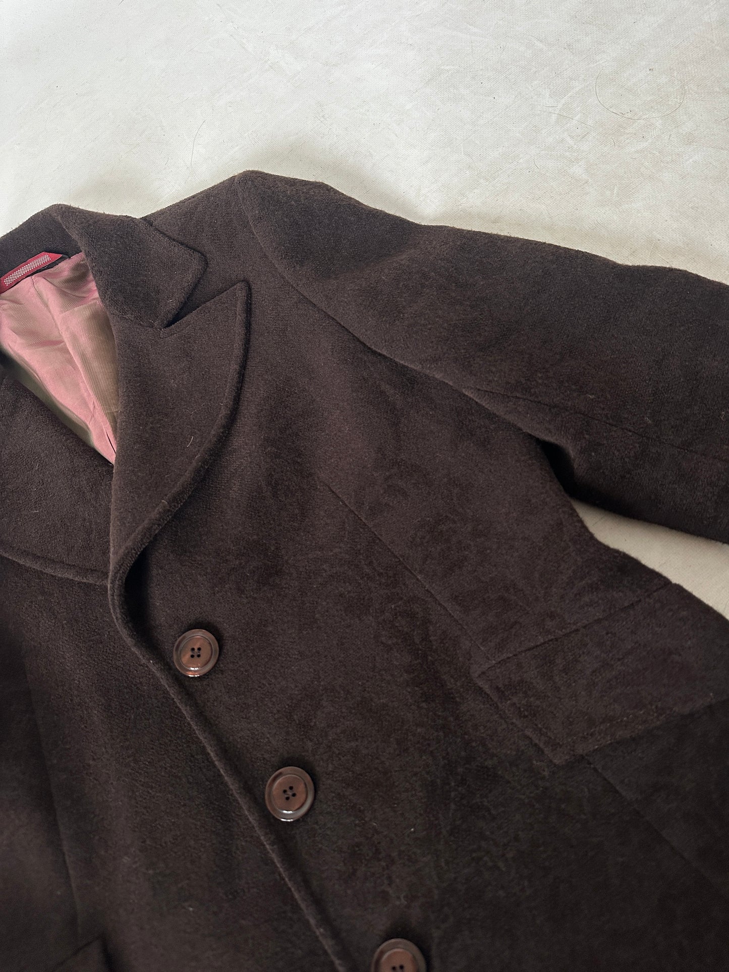 Cappotto haute couture in lana cioccolato