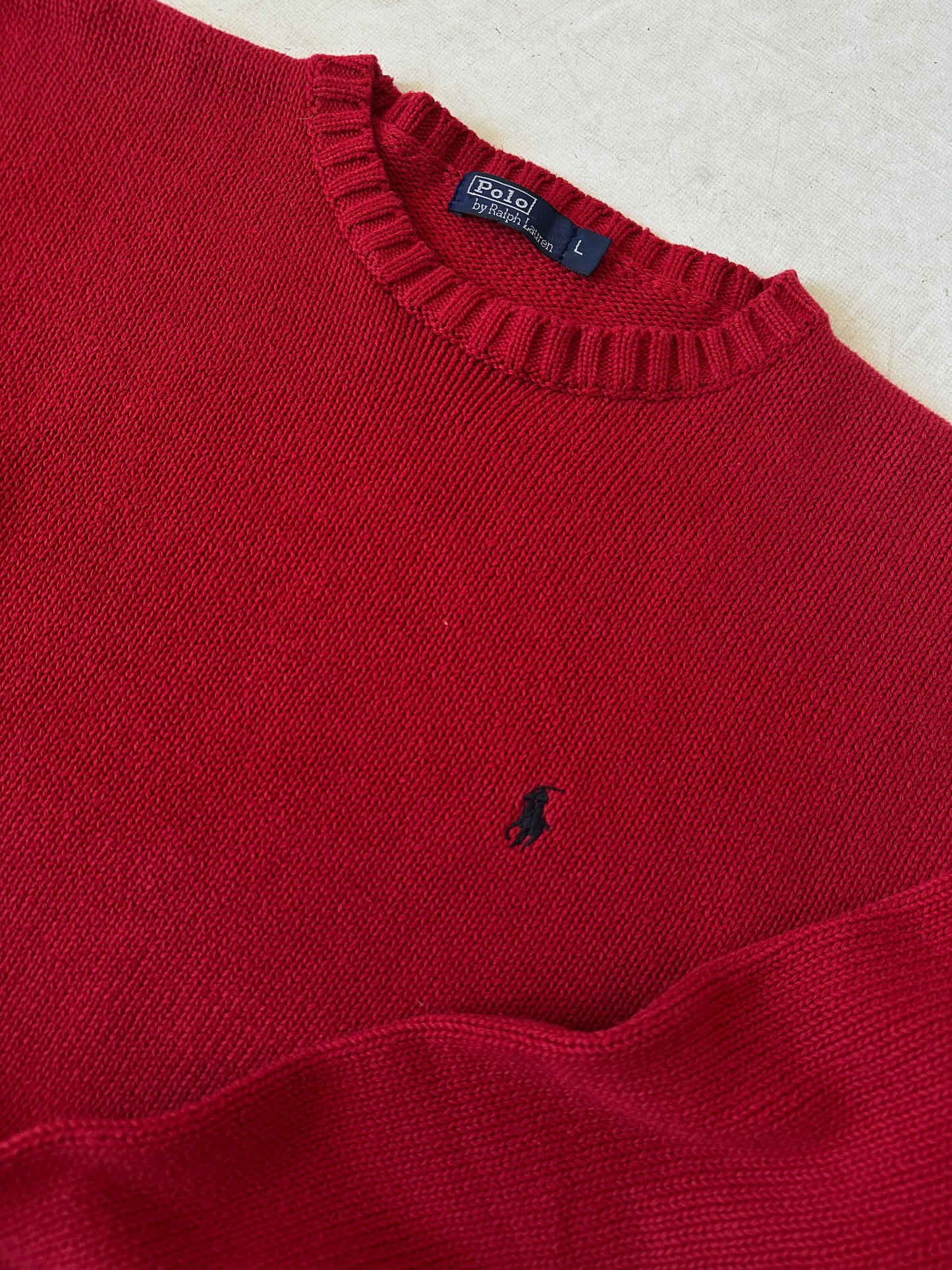 RALPH LAUREN red cotton sweater