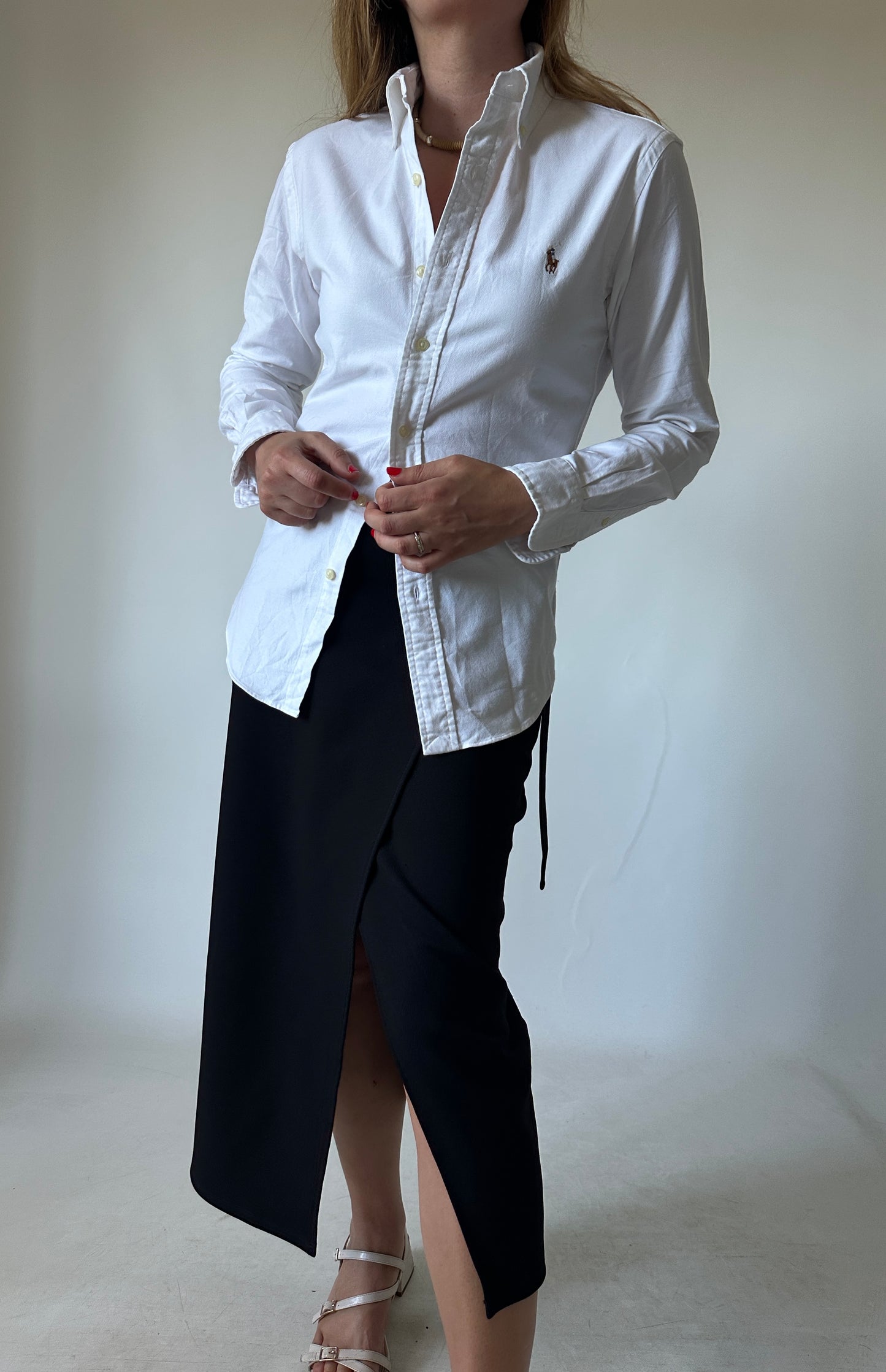 RALPH LAUREN white petite shirt