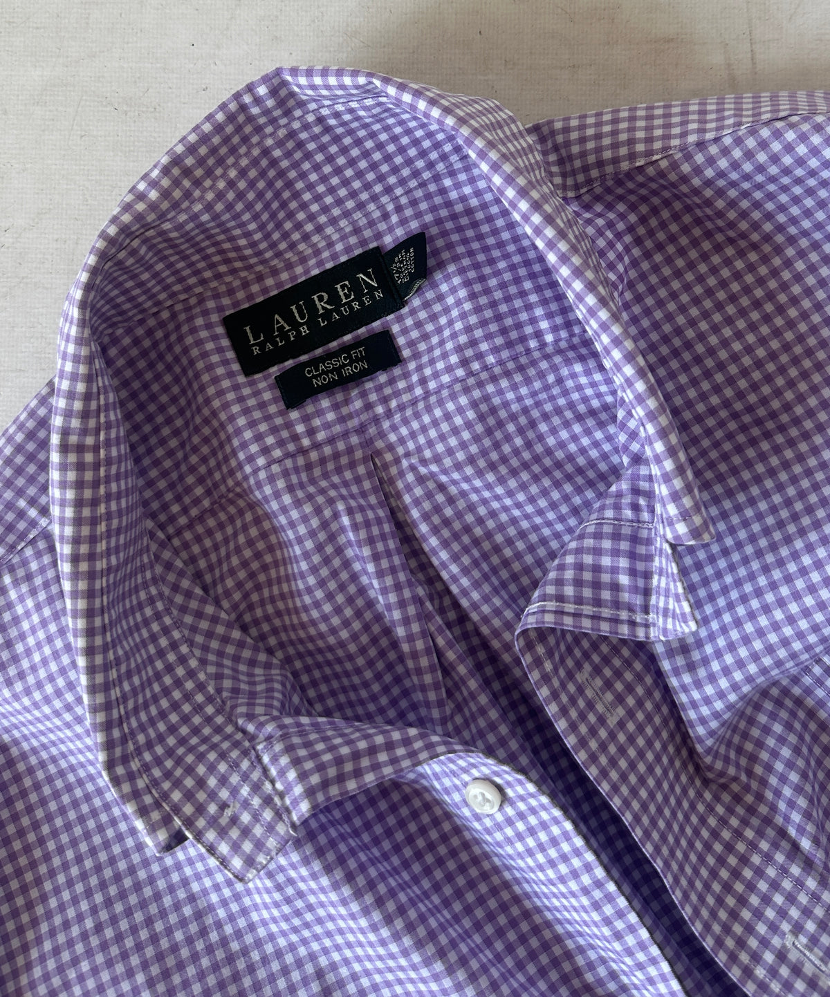 RALPH LAUREN violet vichy shirt - nuova