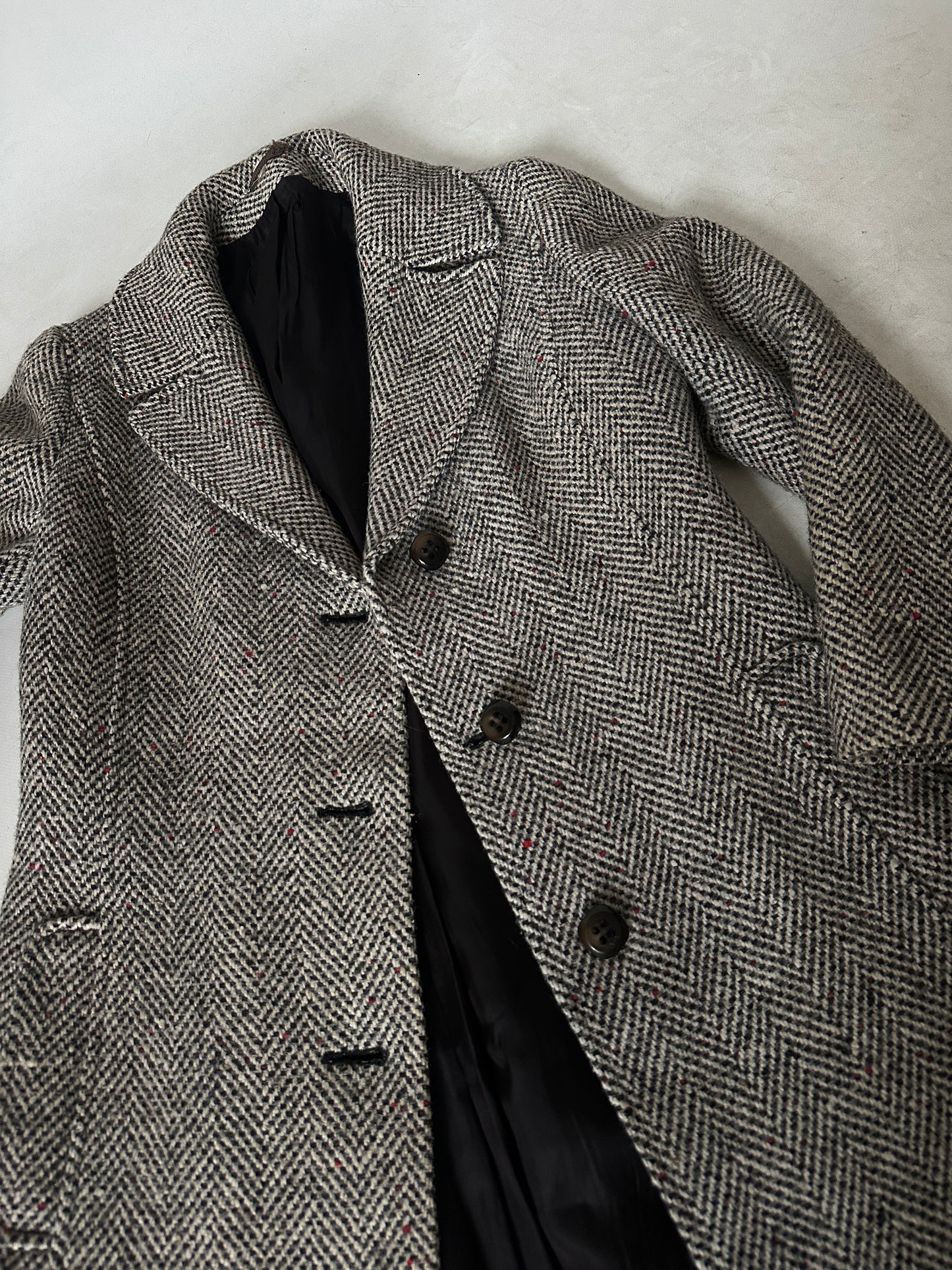 Herringbone tailored petite coat