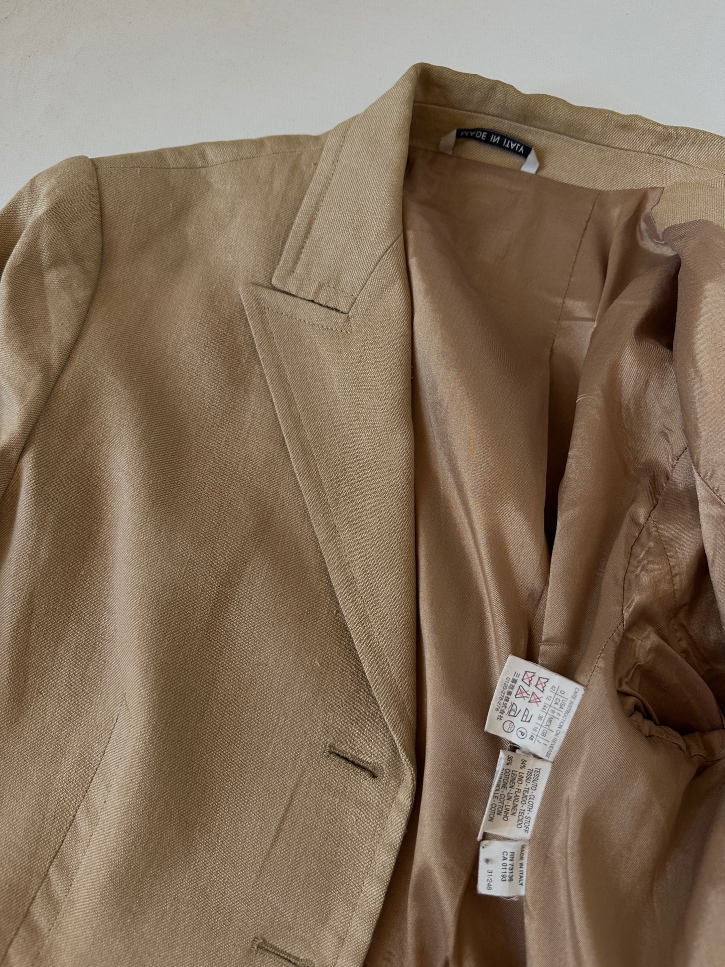 Minimal linen and cotton blazer