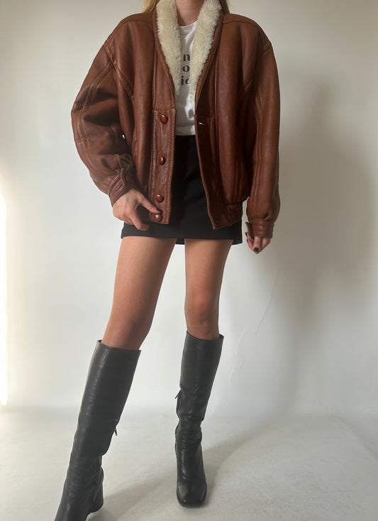 Chocolate petite shearling