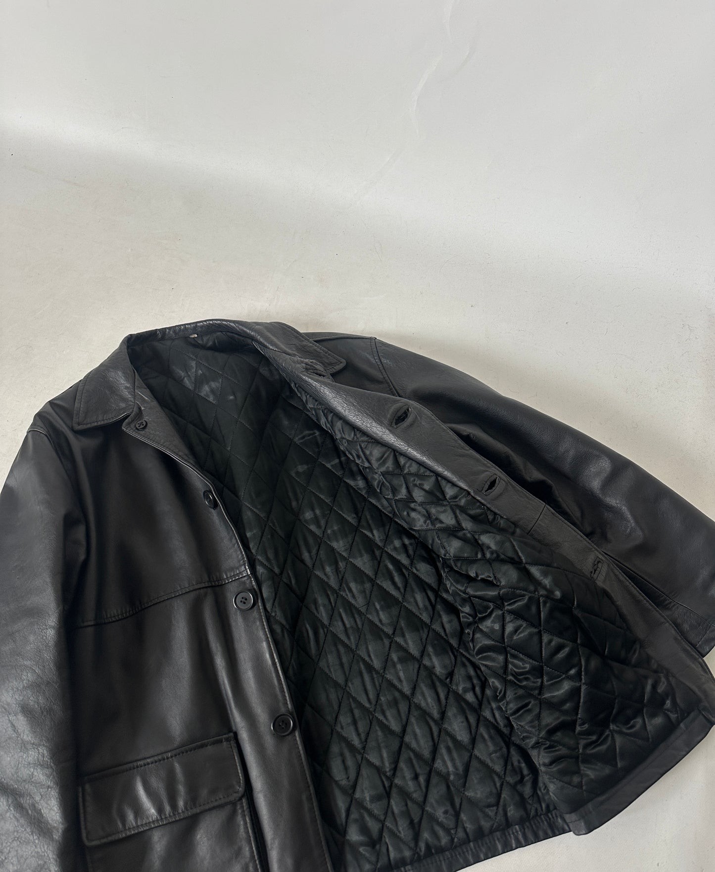 Giacca in pelle trapuntata
