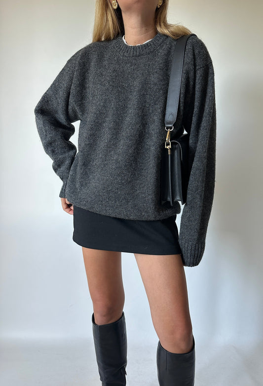 Grey 100% wool sweater