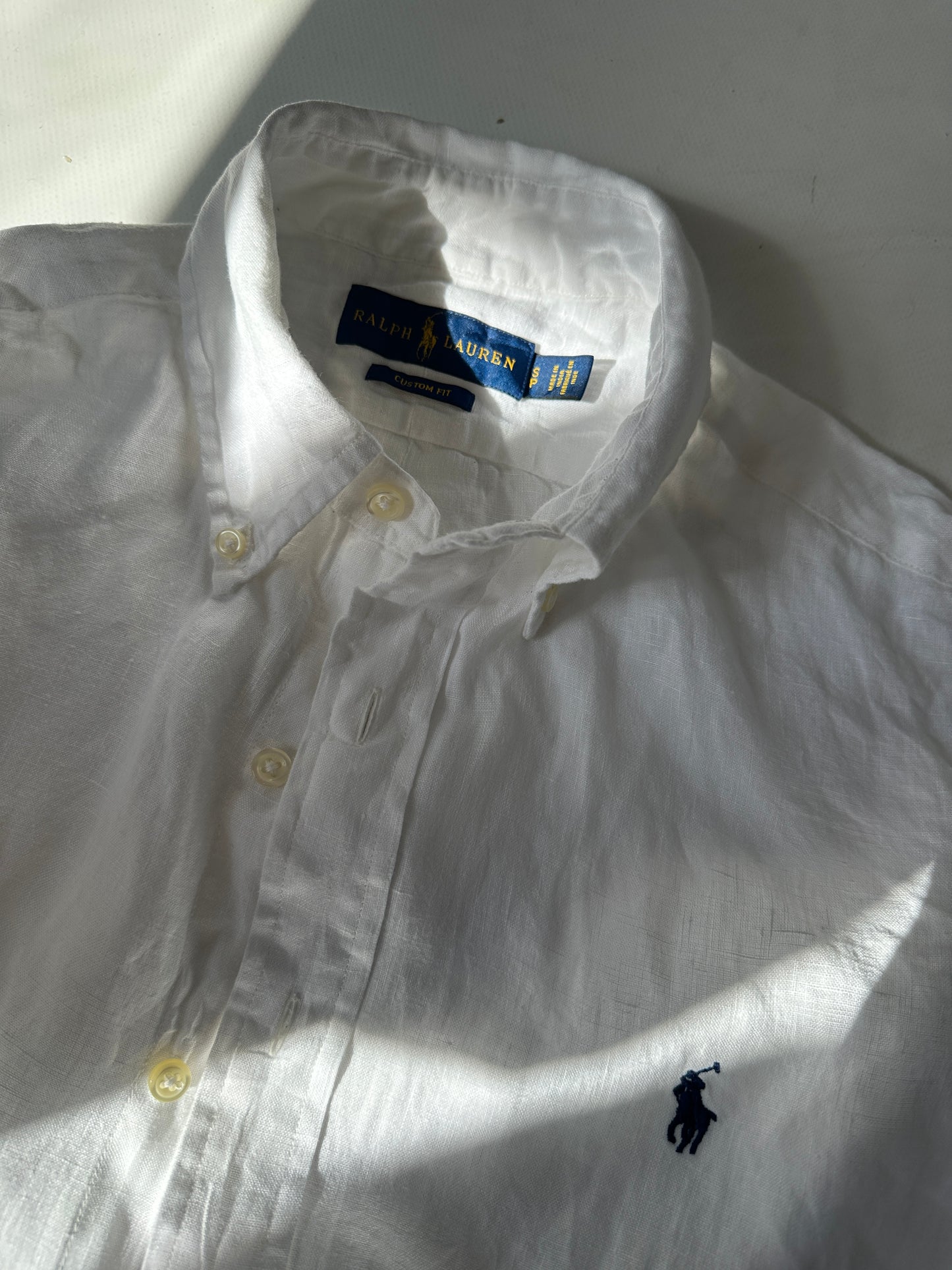 RALPH LAUREN white linen petite shirt