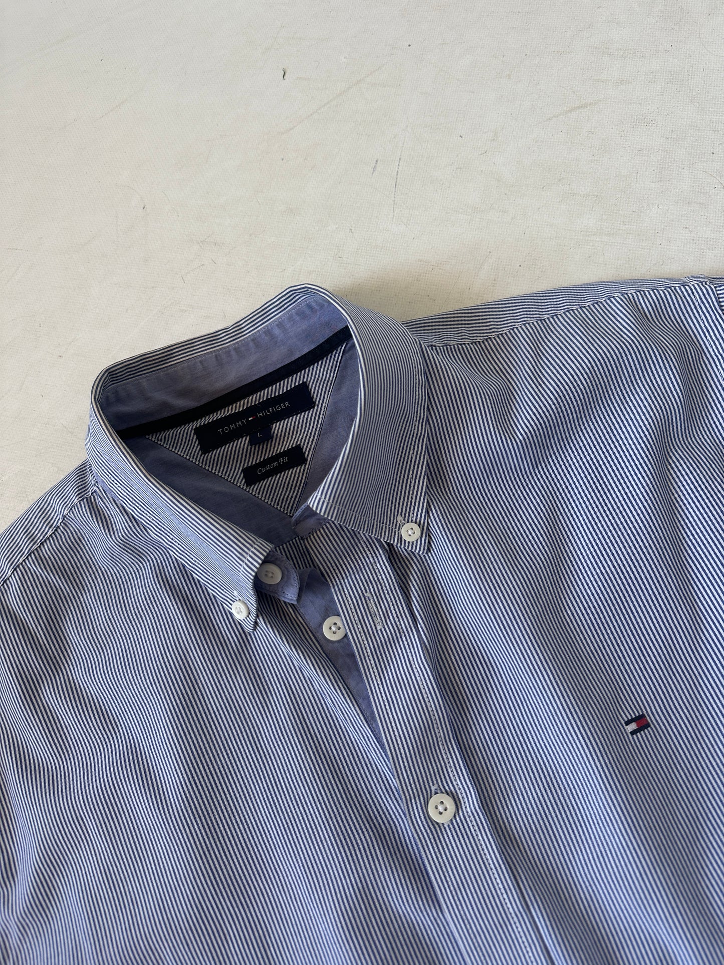 TOMMY HILFIGER blue striped shirt