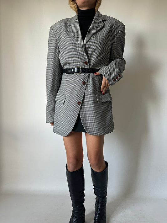 Prince of Wales wool blazer dress