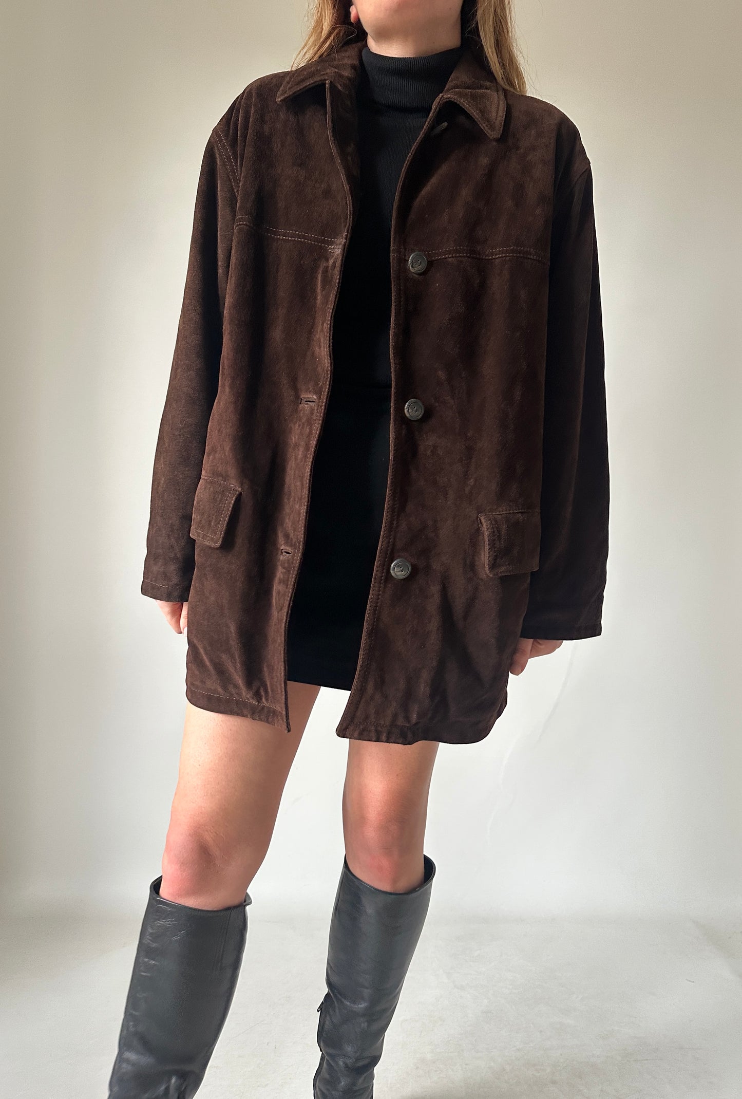 Chocolate real suede jacket