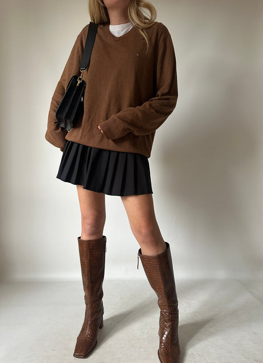 TOMMY HILFIGER cotton and cachemire brown sweater