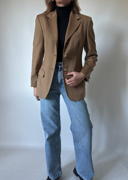 100% wool petite camel blazer