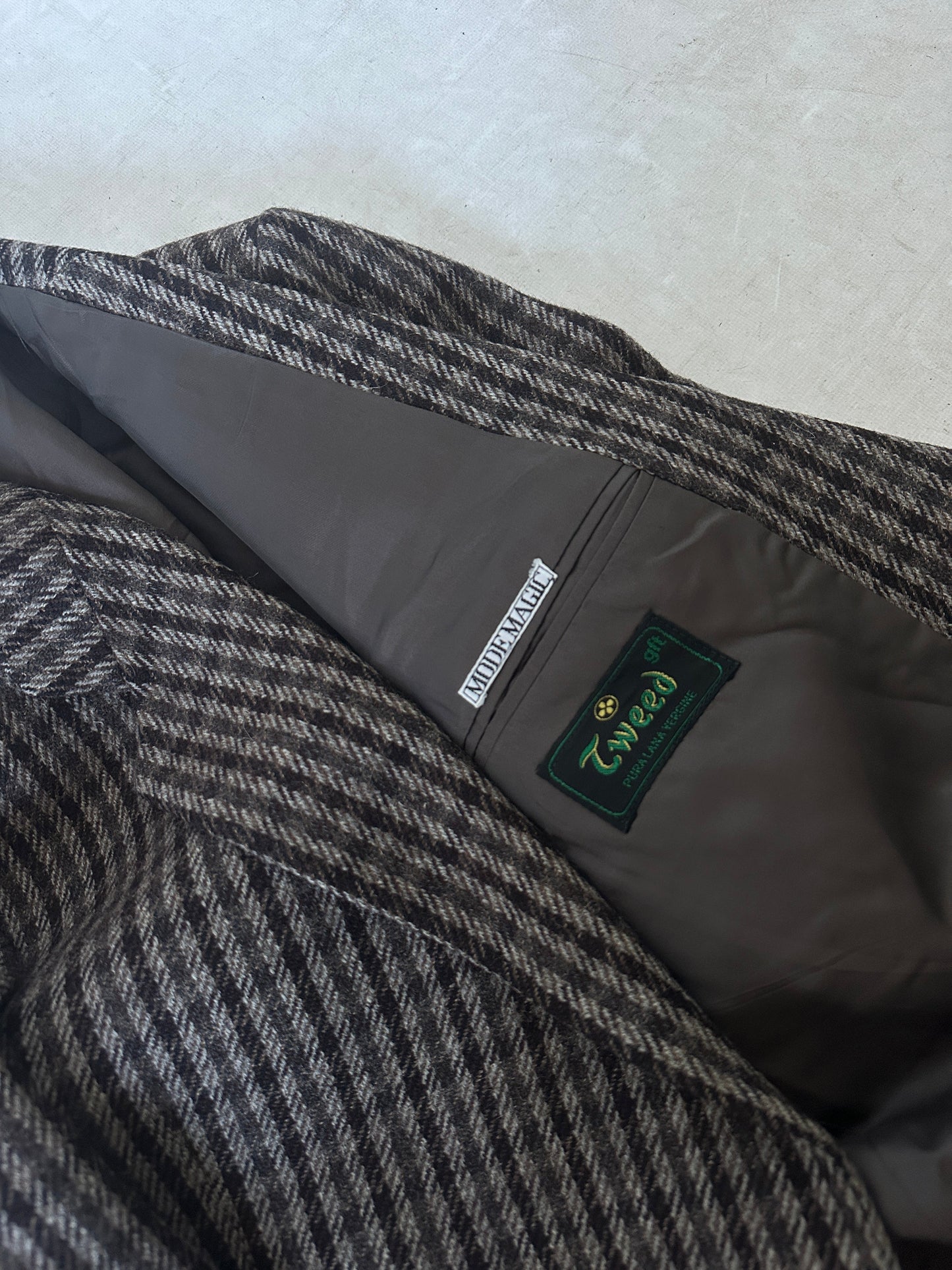 Pied de poule virgin wool brown blazer
