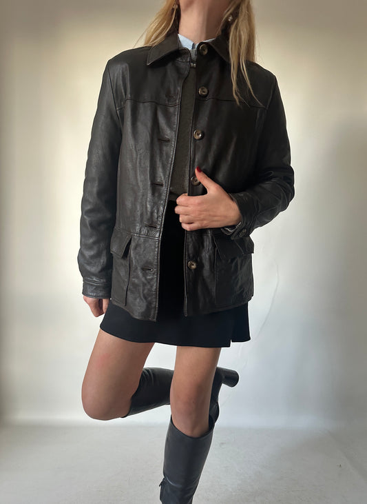 Chocolate leather jacket