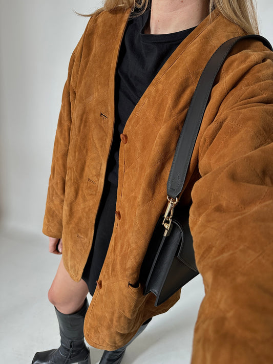 Quilted suede jacket