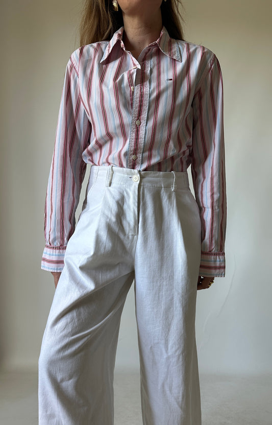 tOMMY HILFIGER pink striped shirt