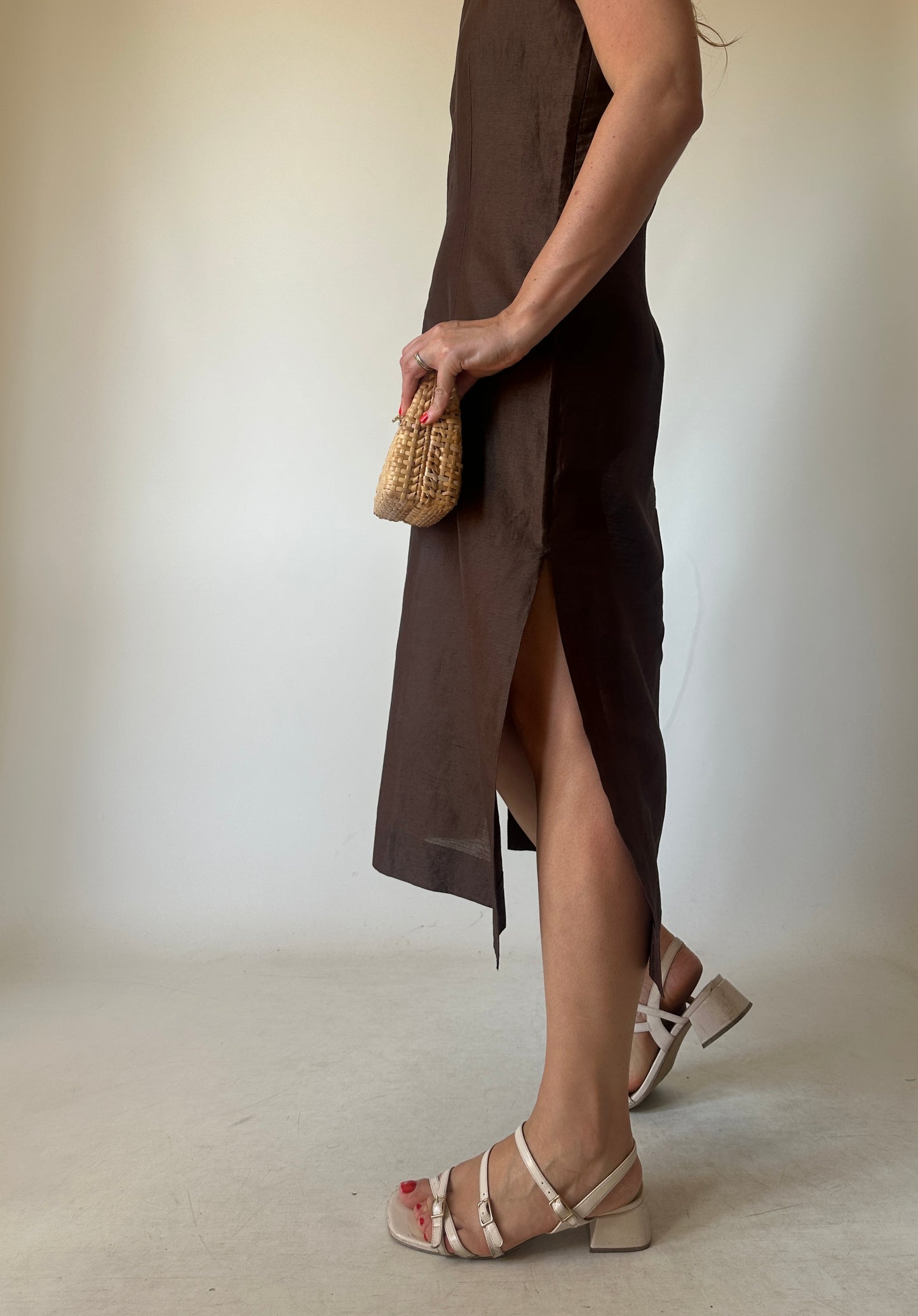 Beautiful chocolate linen dress