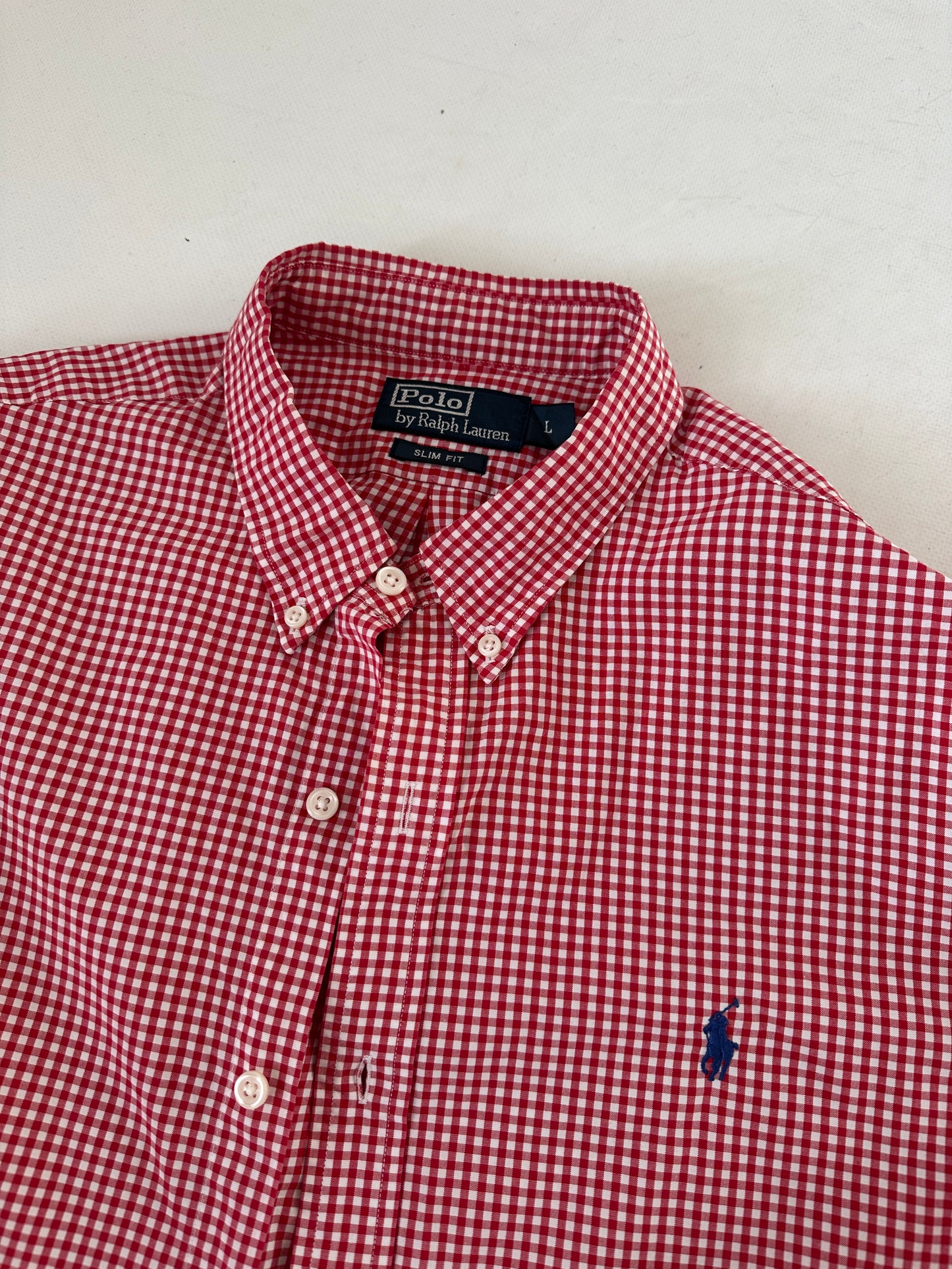 RALPH LAUREN vichy red shirt
