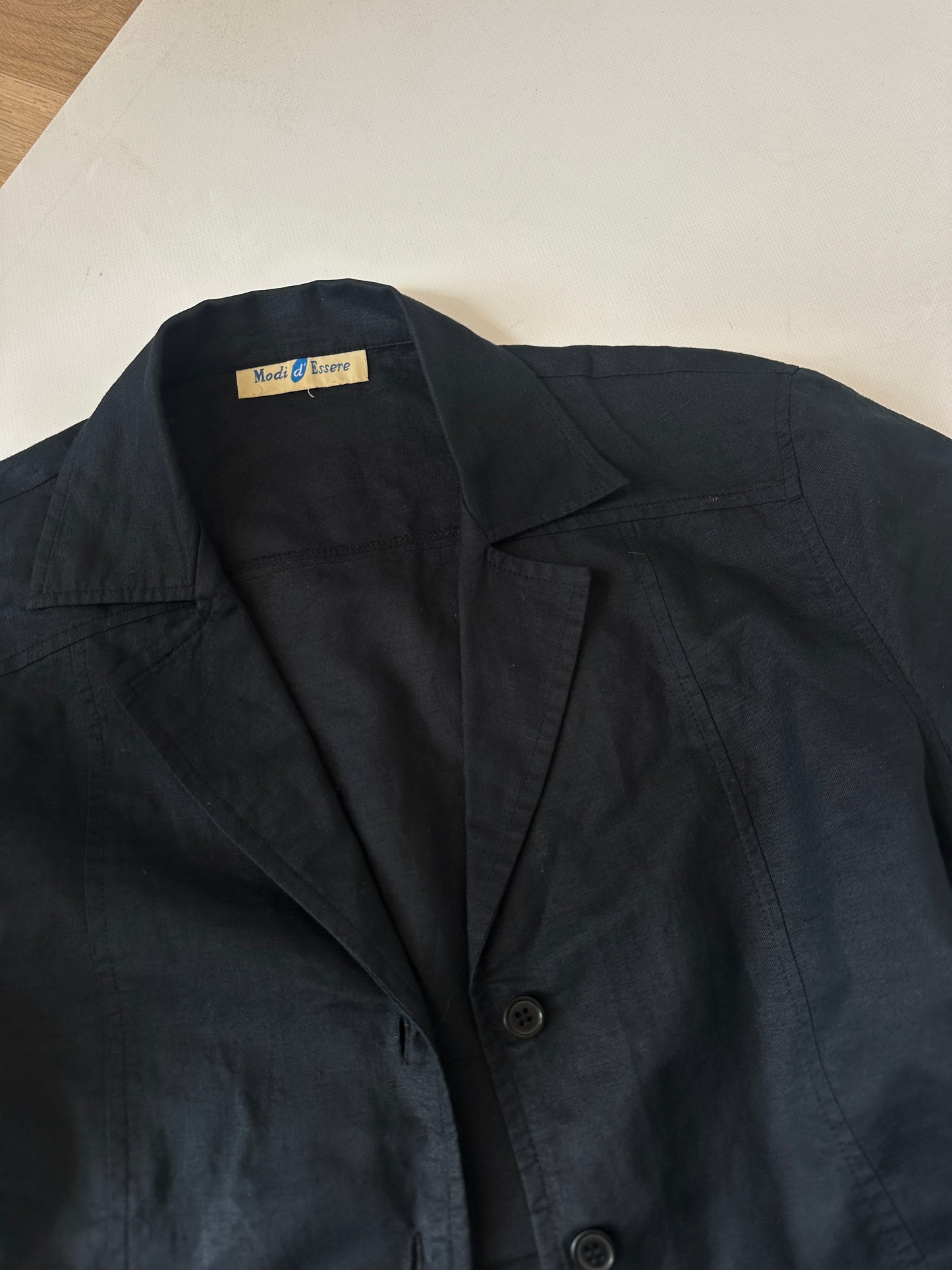 Black minimal linen shirt