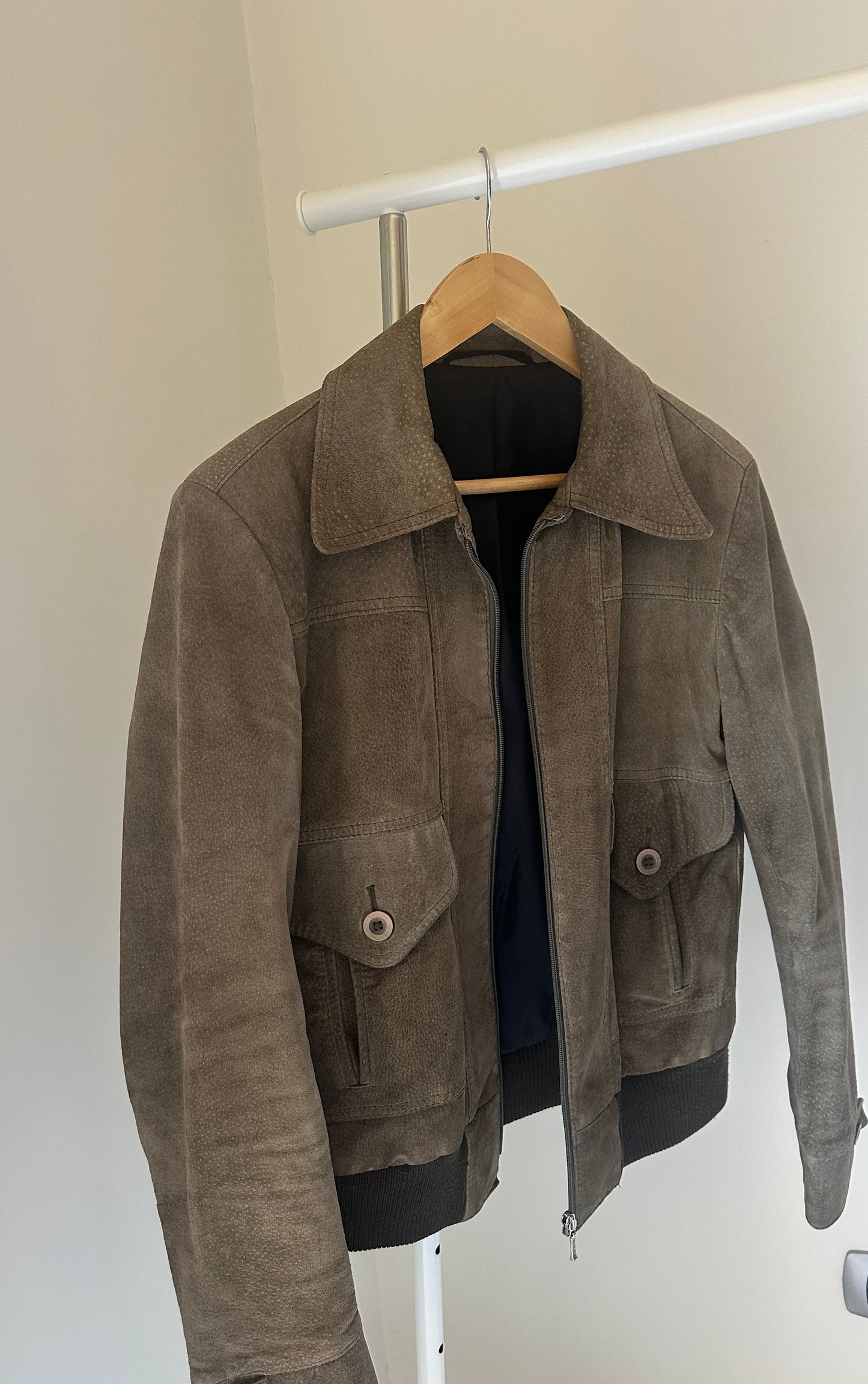 Verdone petite suede bomber