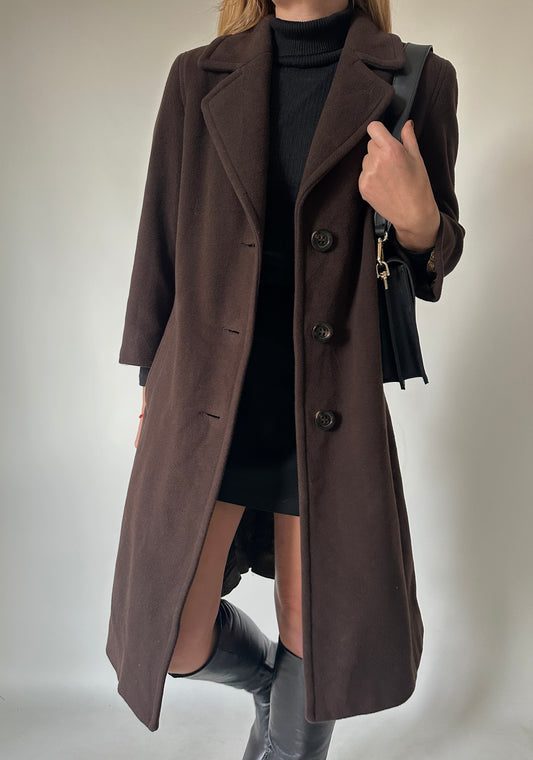 Cachemire and wool chocolate coat