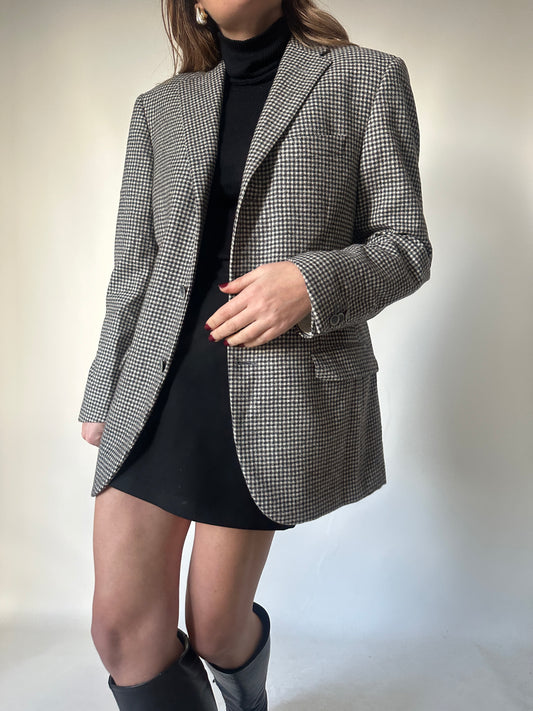 Pied de poule wool blazer