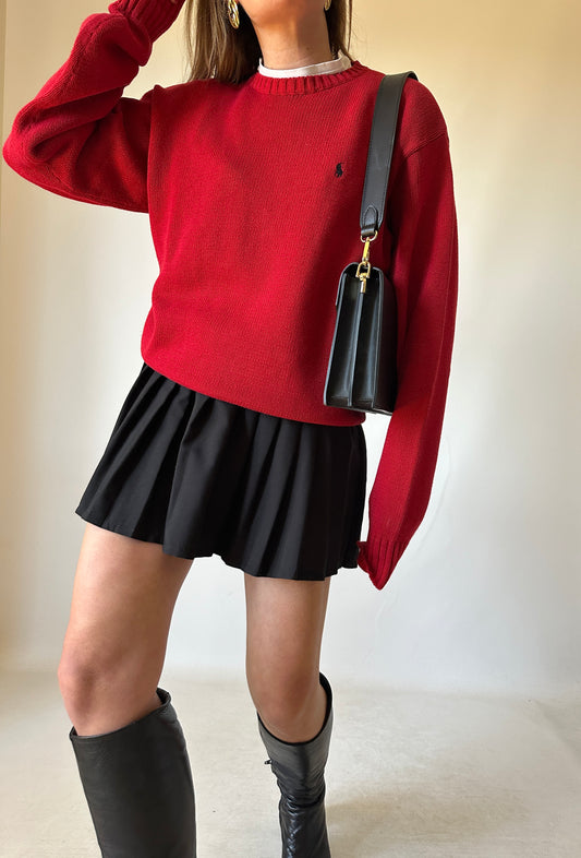 RALPH LAUREN red cotton sweater