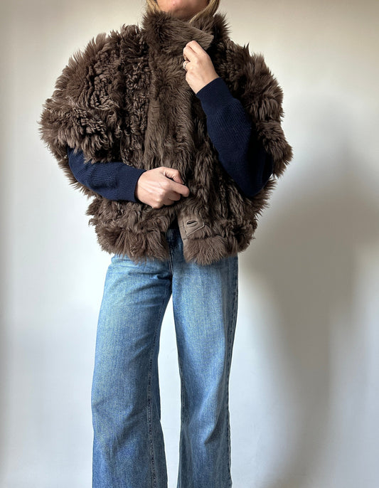 Gilet Shearling reversibile brown