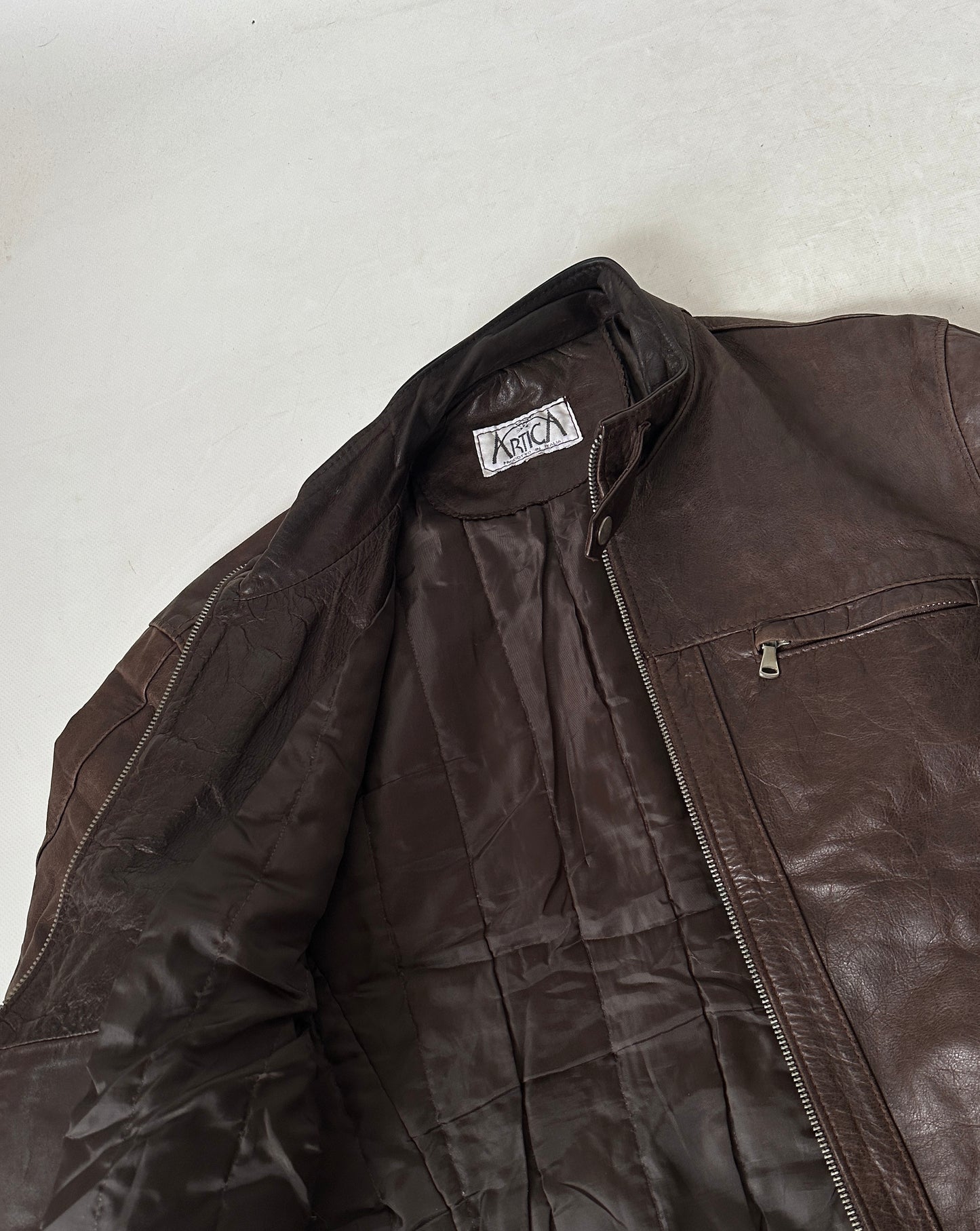 Beautiful chocolate leather biker