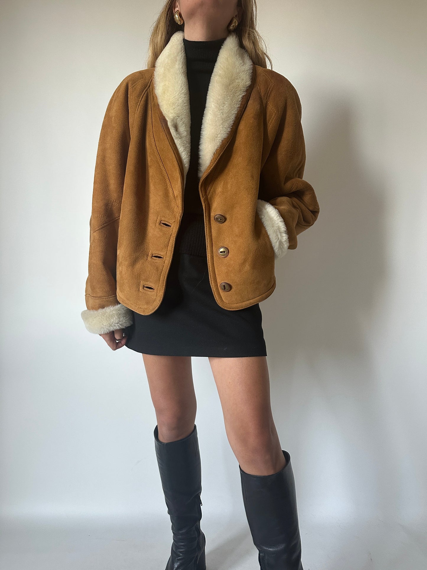 Perfect camel petite Shearling