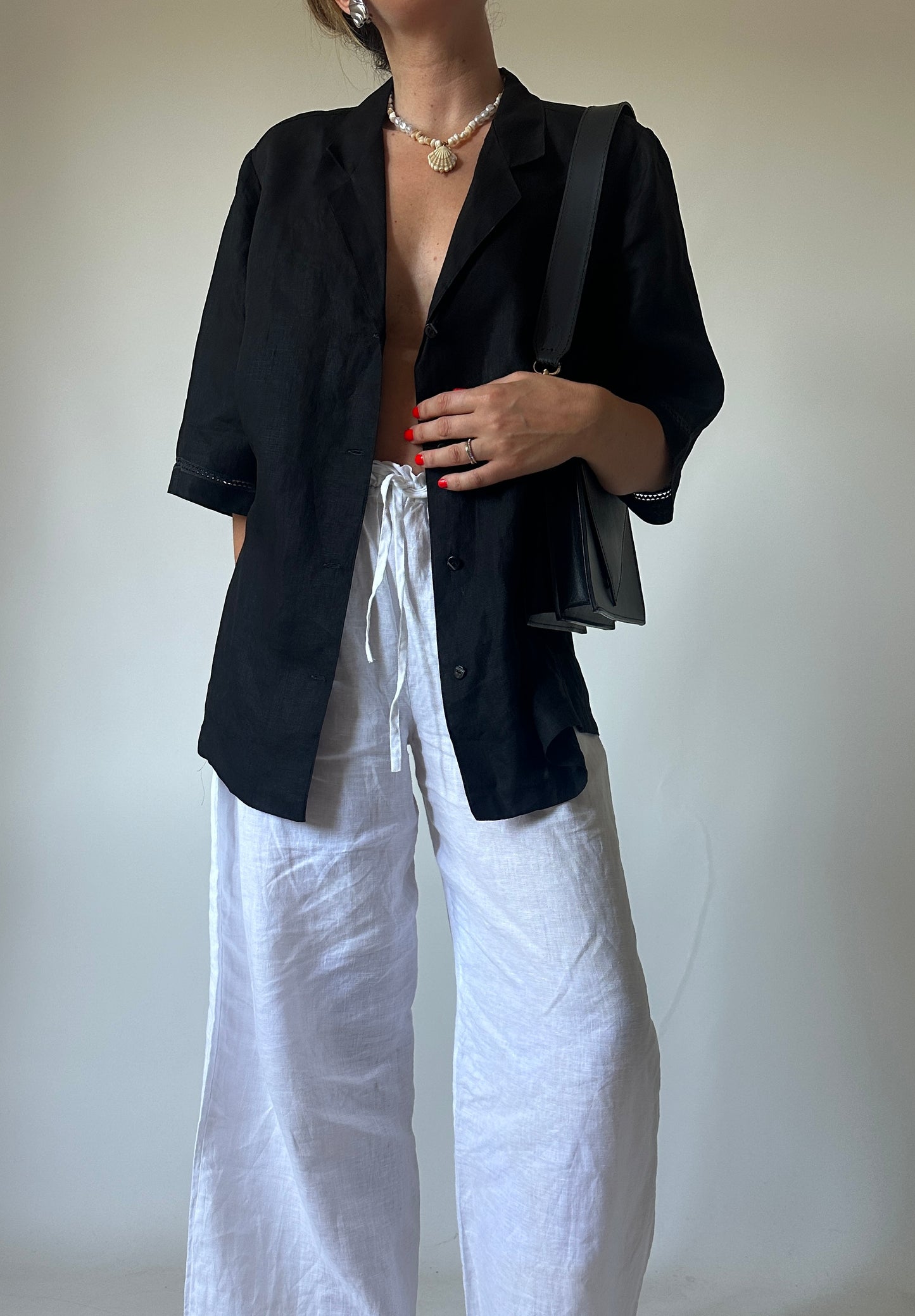 MARINA RINALDI 100% linen shirt jacket