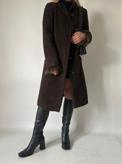 Cappotto Marella petite in lana e mongolia