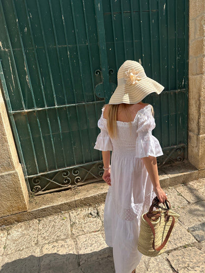 Abito Isabelle in lino - bianco