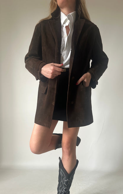 Luxury chocolate suede petite jacket