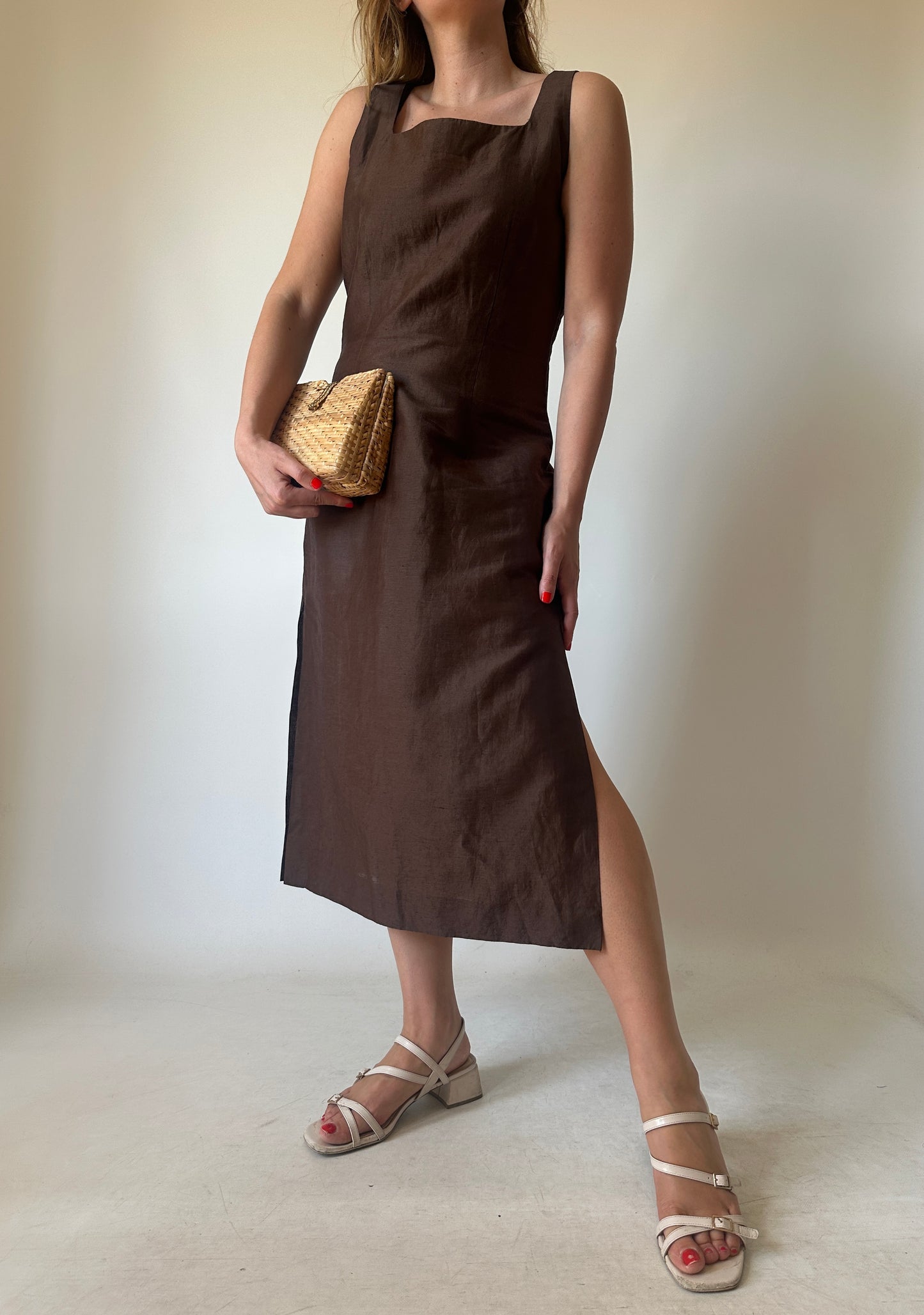 Beautiful chocolate linen dress