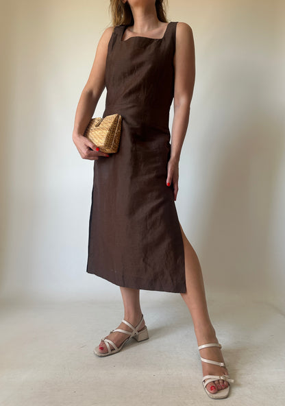 Beautiful chocolate linen dress