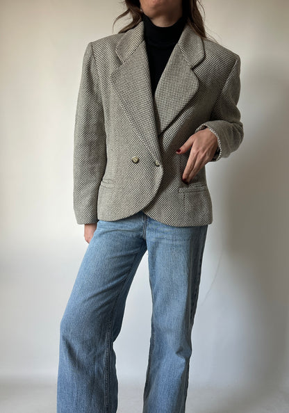 Blazer spigato in lana