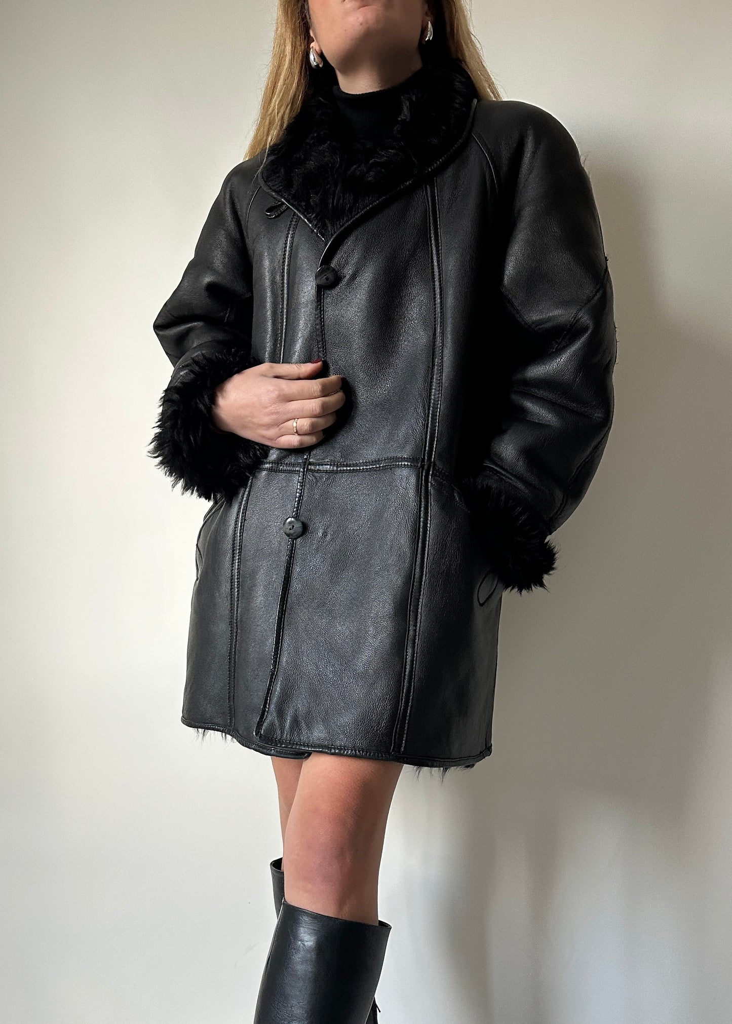 Beautiful black Shearling