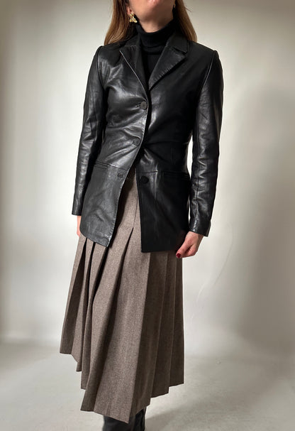 Nappa leather slim jacket