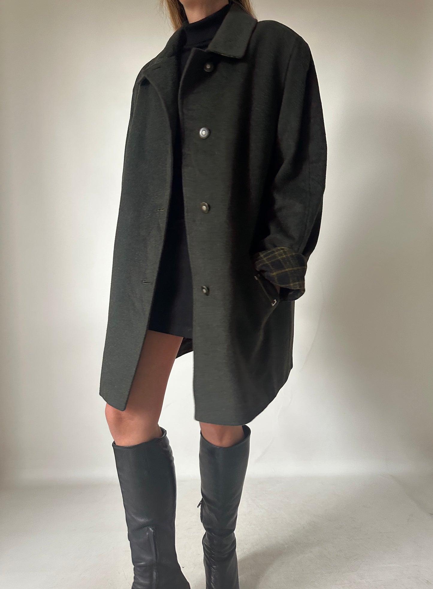 Wool and alpaca green loden